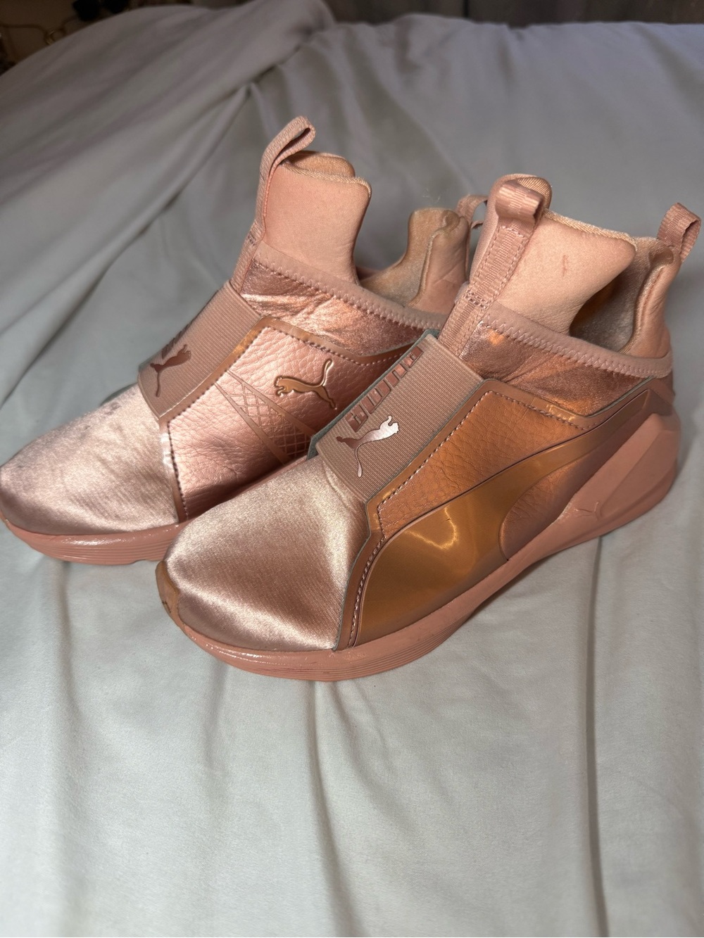 Puma Rose Gold Metallic Slip-On Women's Sneakers